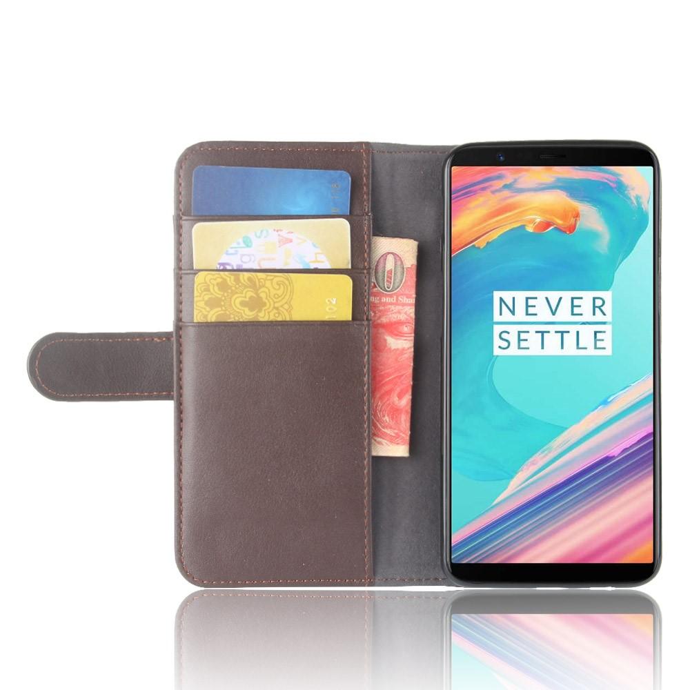 OnePlus 5T Echtlederhülle braun