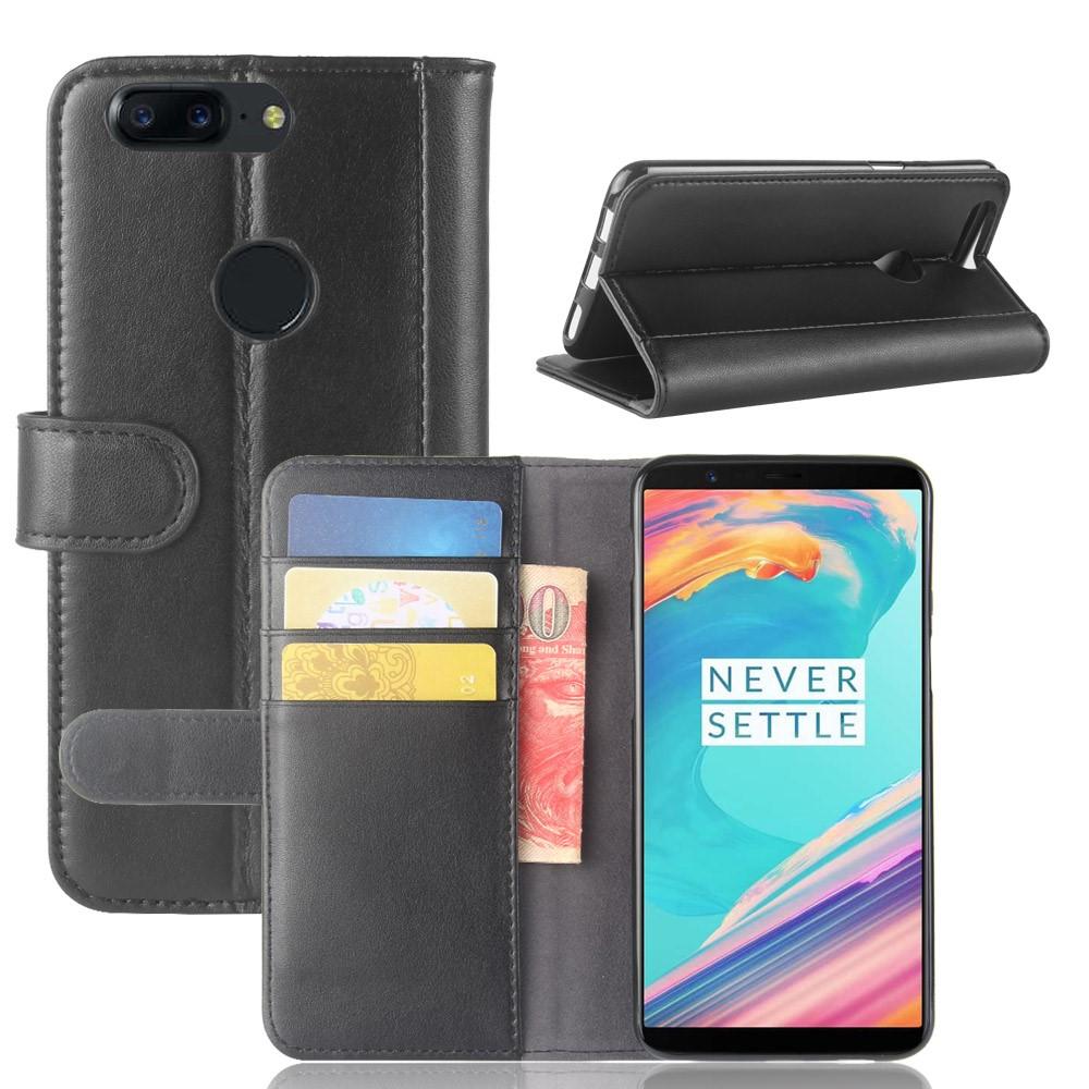  OnePlus 5T Echtlederhülle Schwarz