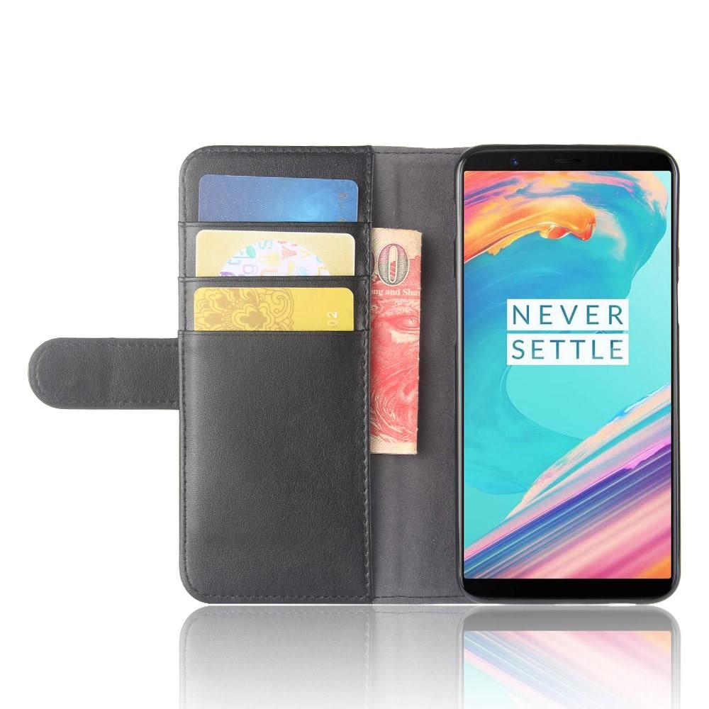 OnePlus 5T Echtlederhülle schwarz