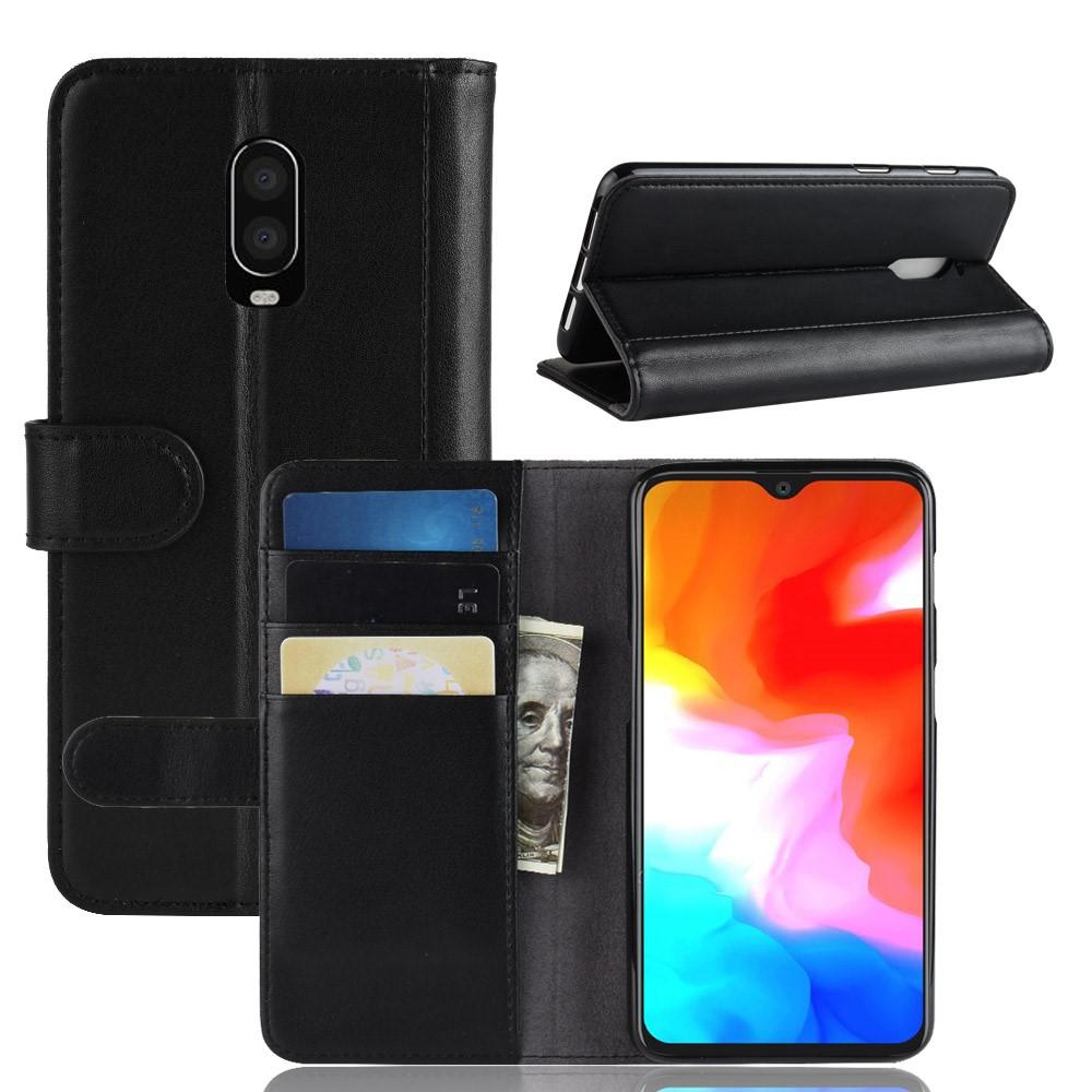  OnePlus 6T Echtlederhülle Schwarz