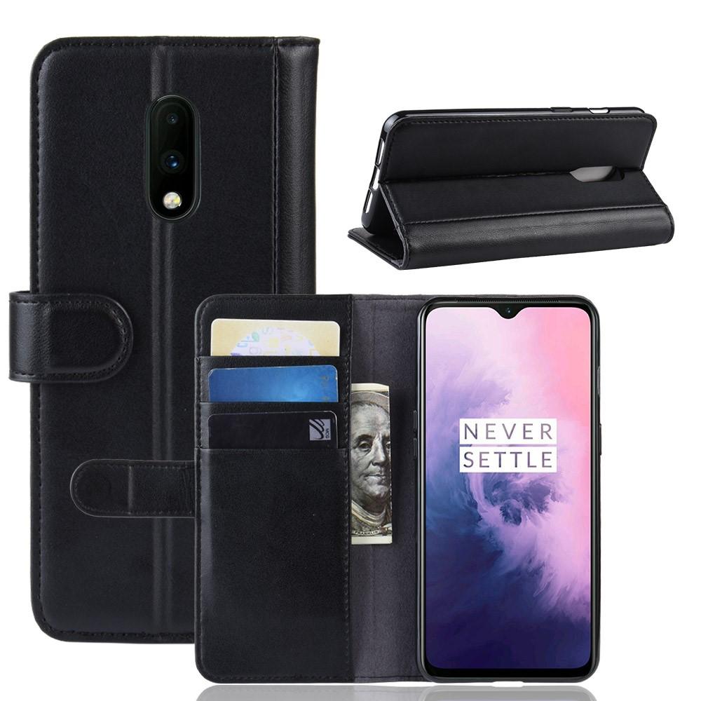 OnePlus 7 Echtlederhülle, schwarz