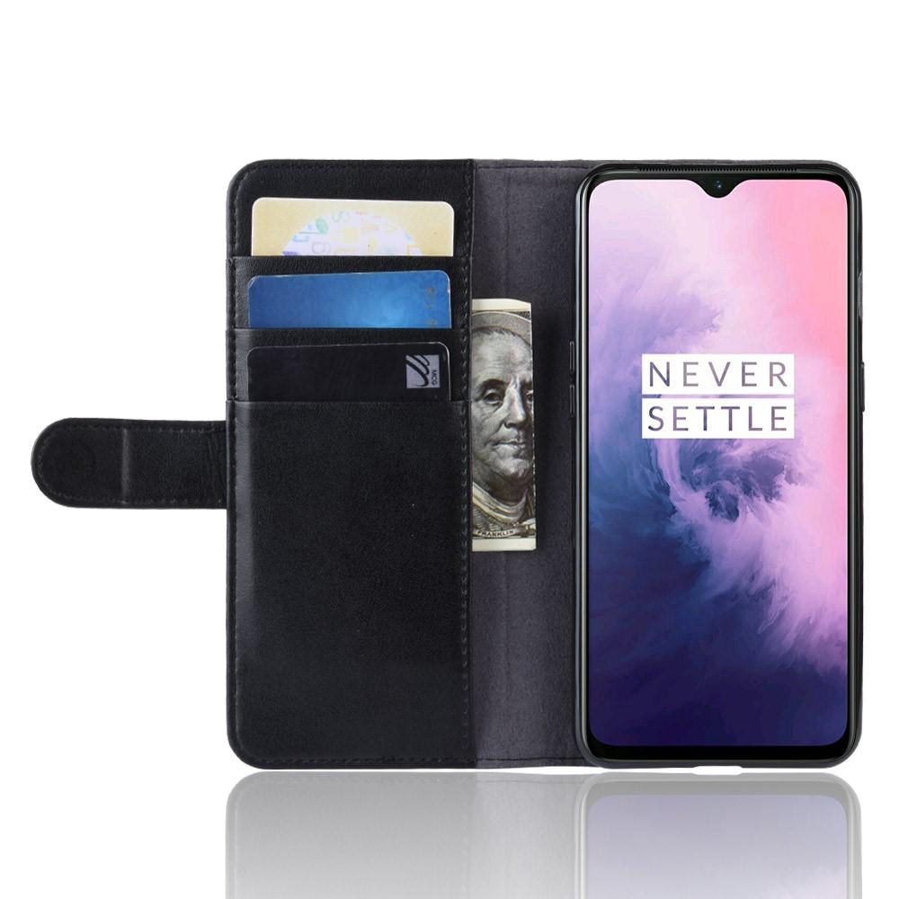 OnePlus 7 Echtlederhülle, schwarz