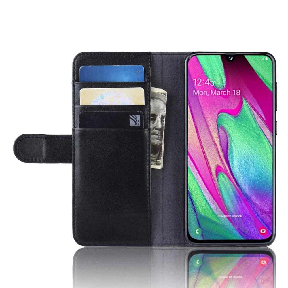 Samsung Galaxy A40 Echtlederhülle, schwarz