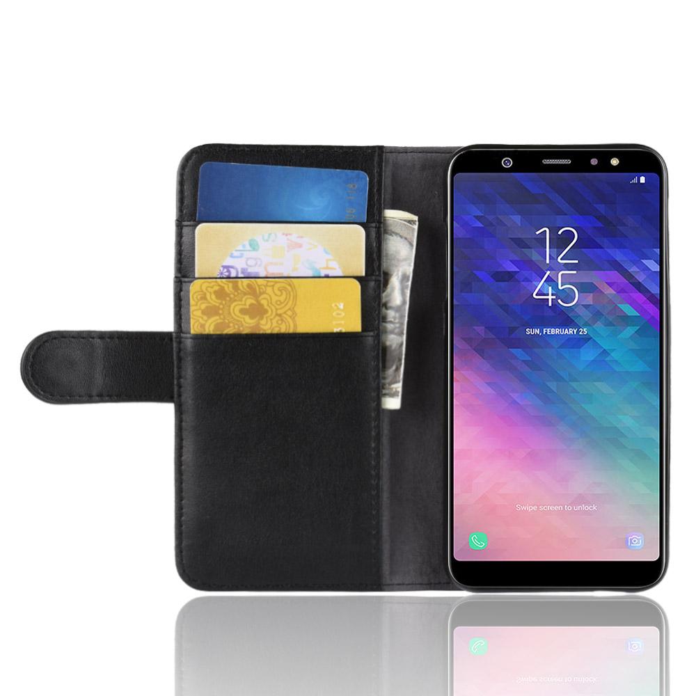 Samsung Galaxy A6 2018 Echtlederhülle, schwarz