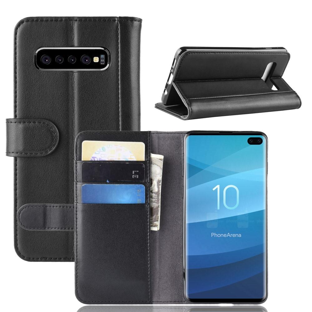 Samsung Galaxy S10 Plus Echtlederhülle, schwarz