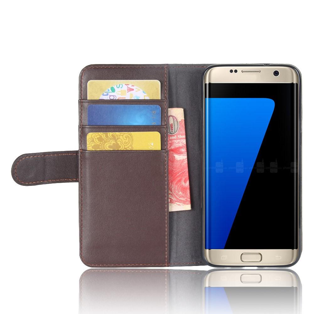 Samsung Galaxy S7 Edge Lederhülle aus Echtem Leder Braun