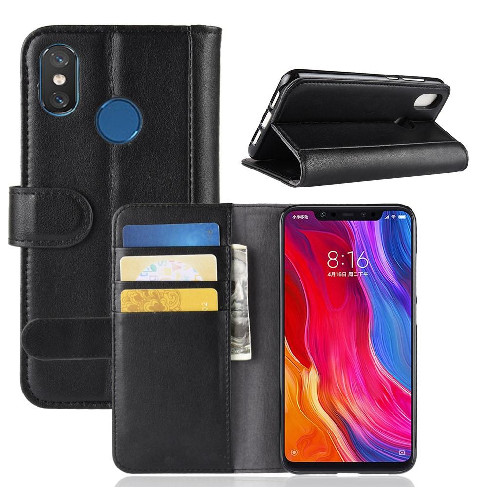 Xiaomi Mi 8 Echtlederhülle, schwarz