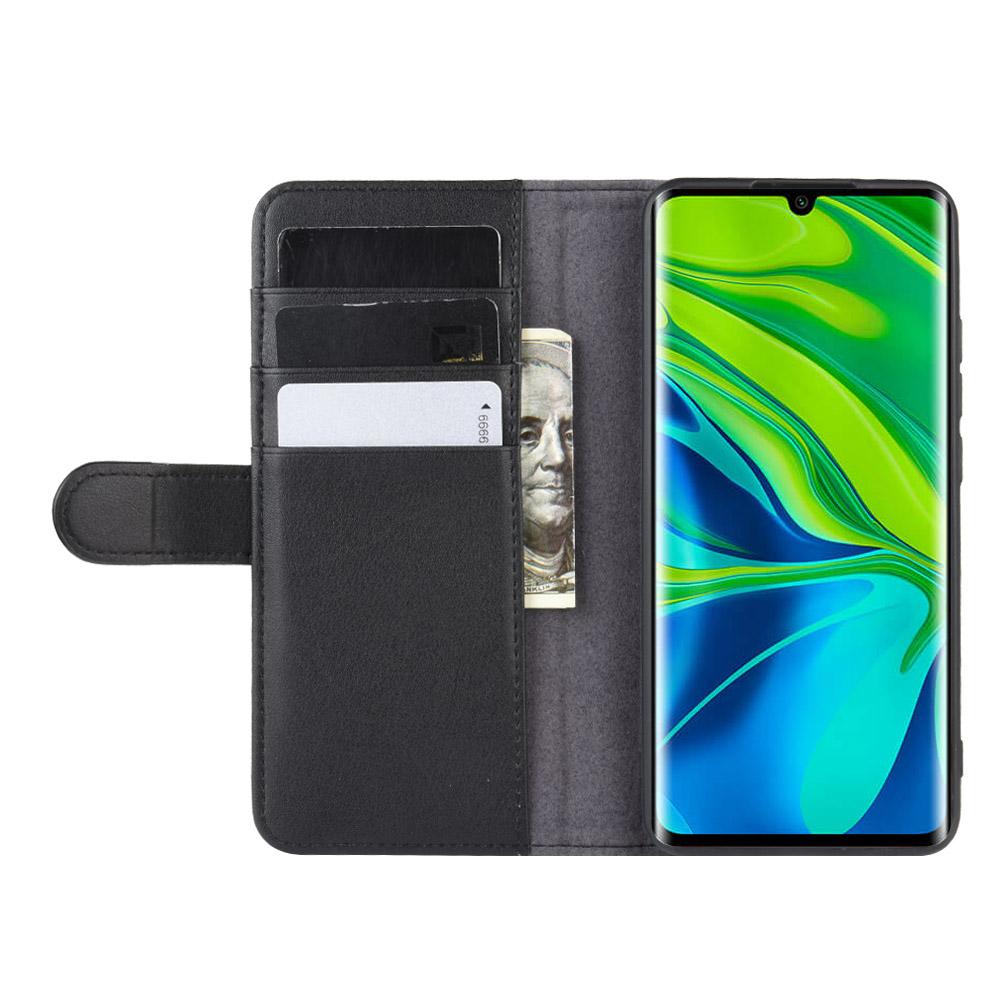 Xiaomi Mi Note 10/10 Pro Echtlederhülle Schwarz