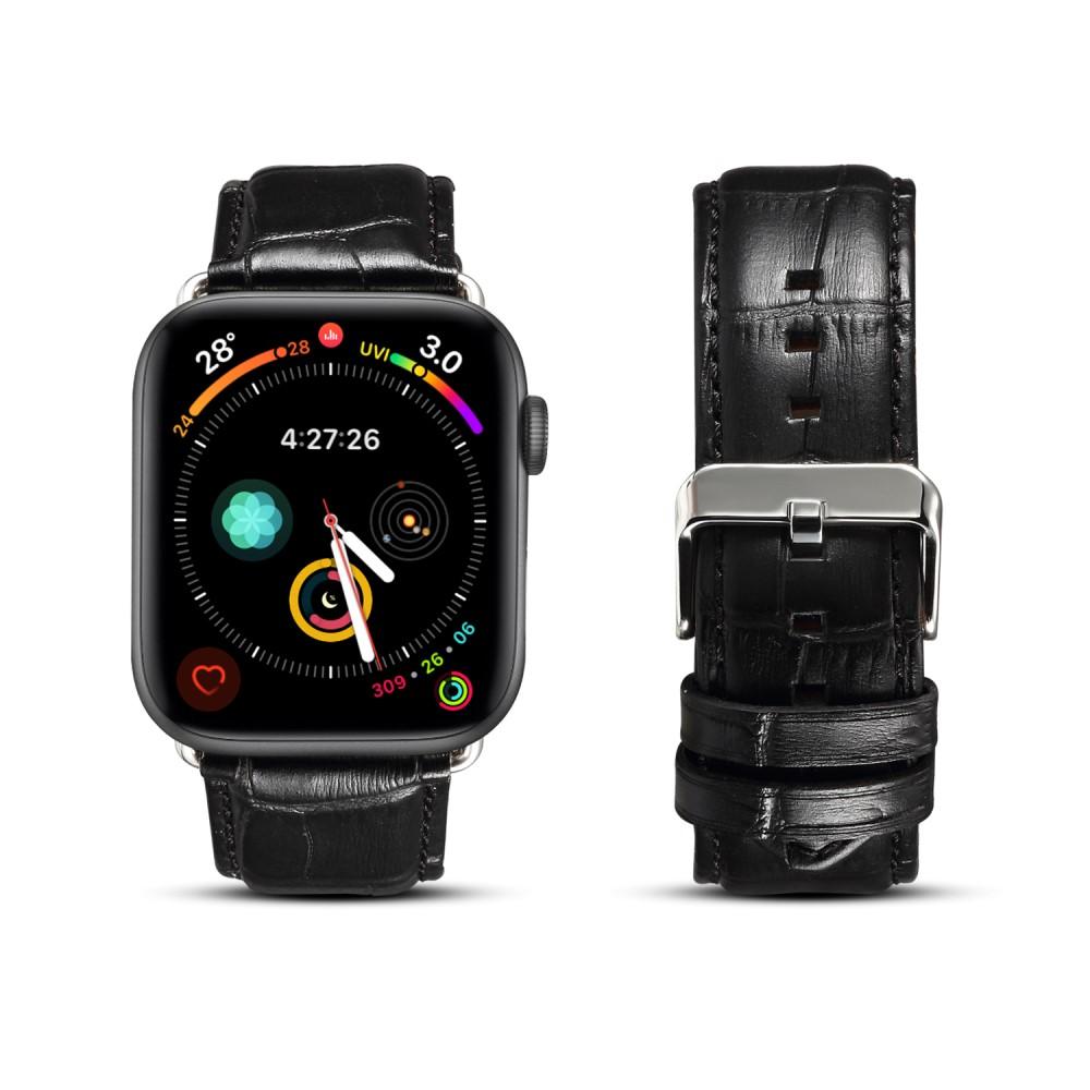 Apple Watch 45mm Series 8 Armband Krokodil schwarz