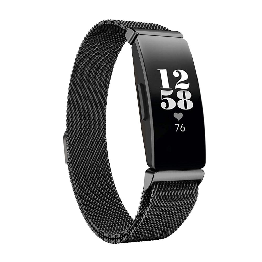 Fitbit Inspire/Inspire 2 Milanaise-Armband, schwarz