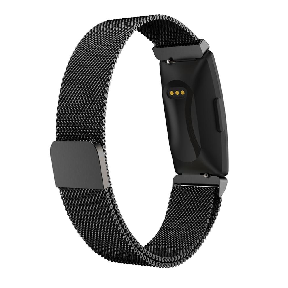 Fitbit Inspire/Inspire 2 Milanaise-Armband, schwarz