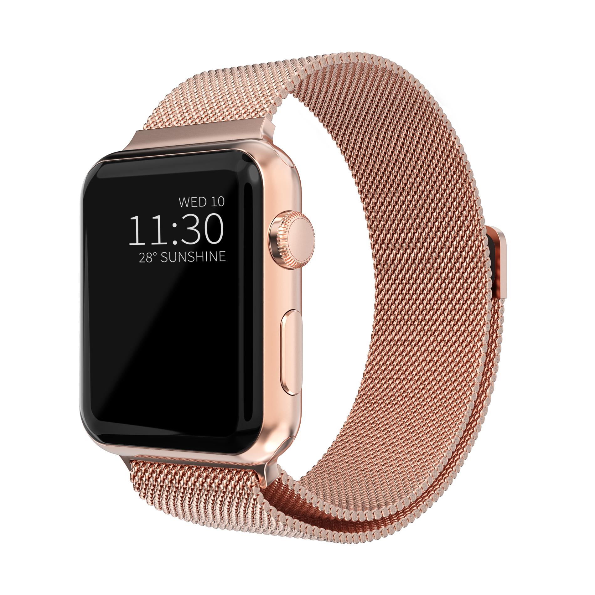 Apple Watch SE 44mm-Milanaise-Armband, roségold