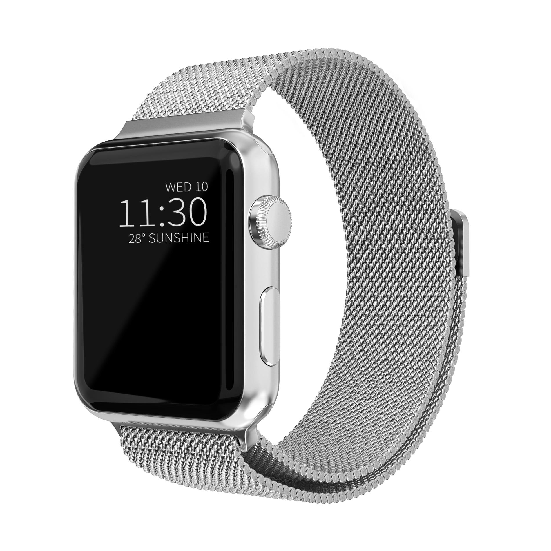 Apple Watch 45mm Series 9-Milanaise-Armband, silber