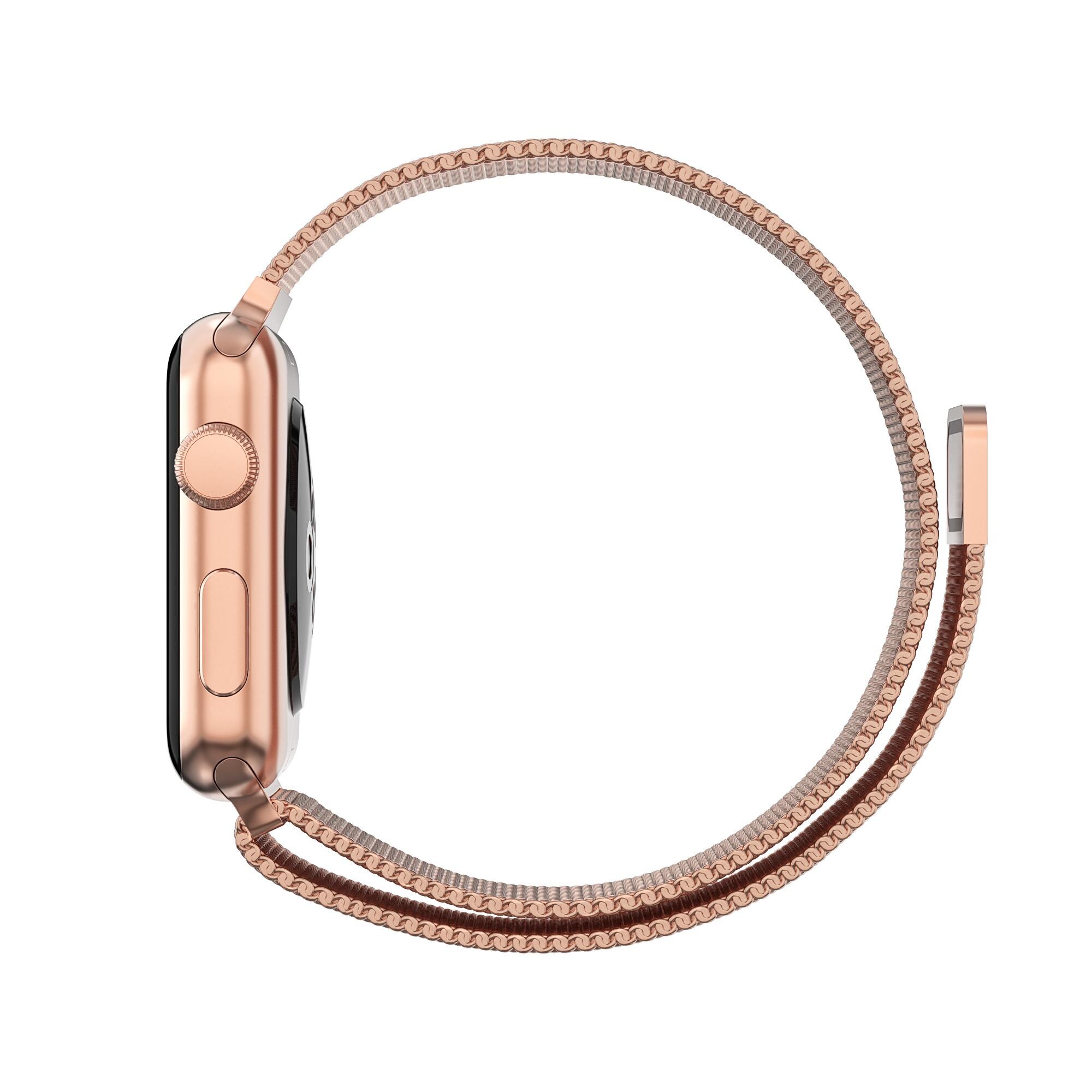 Apple Watch 45mm Series 8-Milanaise-Armband, roségold