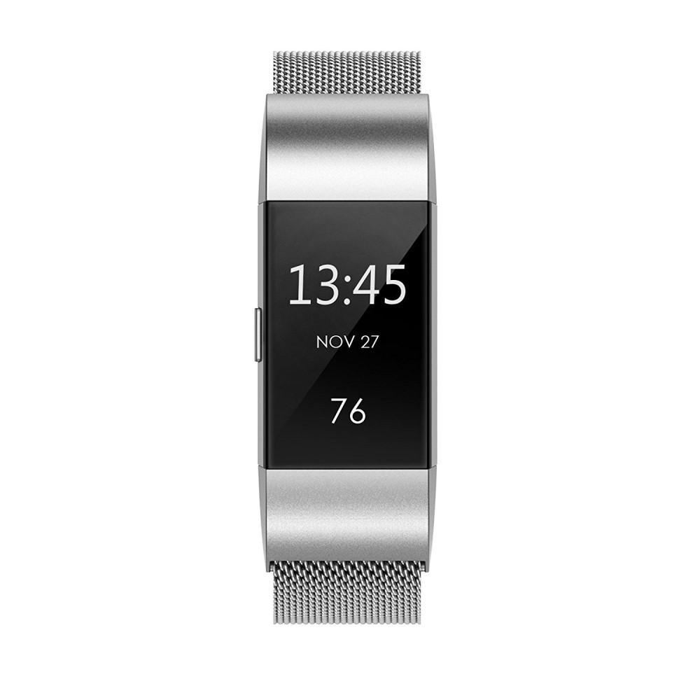 Fitbit Charge 2 Milanaise-Armband, silber
