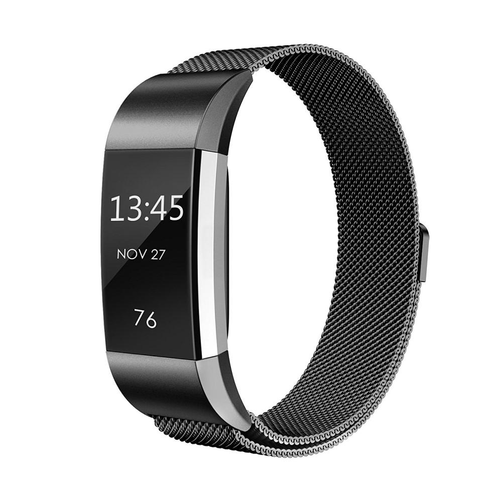 Fitbit Charge 2 Milanaise-Armband, schwarz