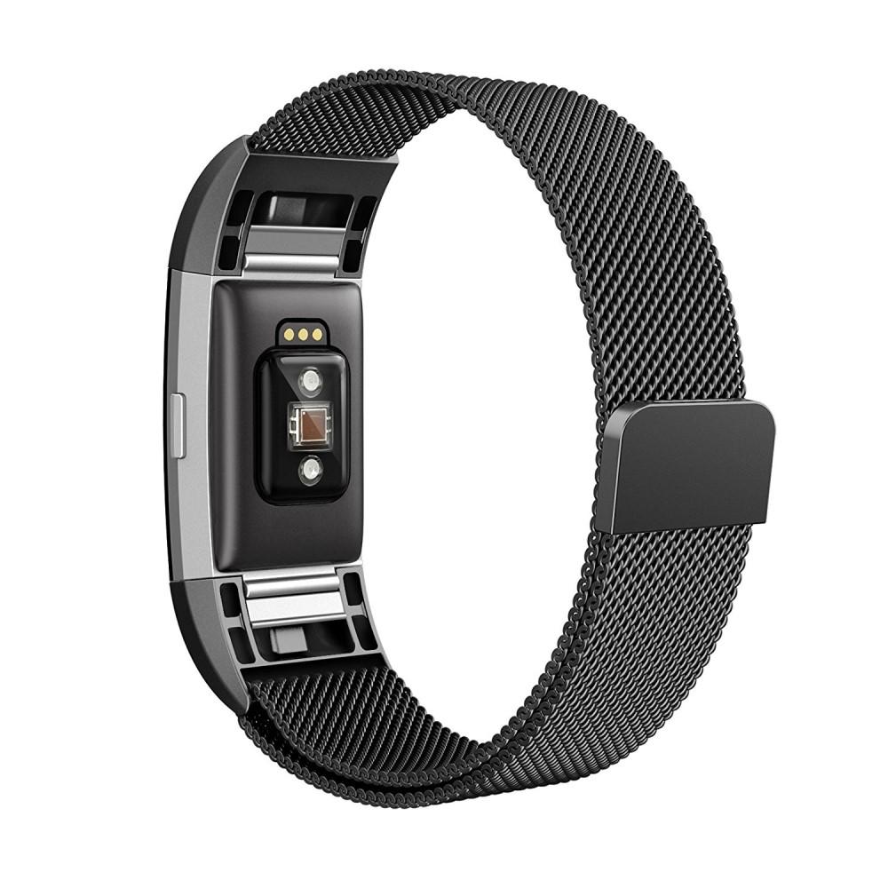 Fitbit Charge 2 Milanaise-Armband Schwarz