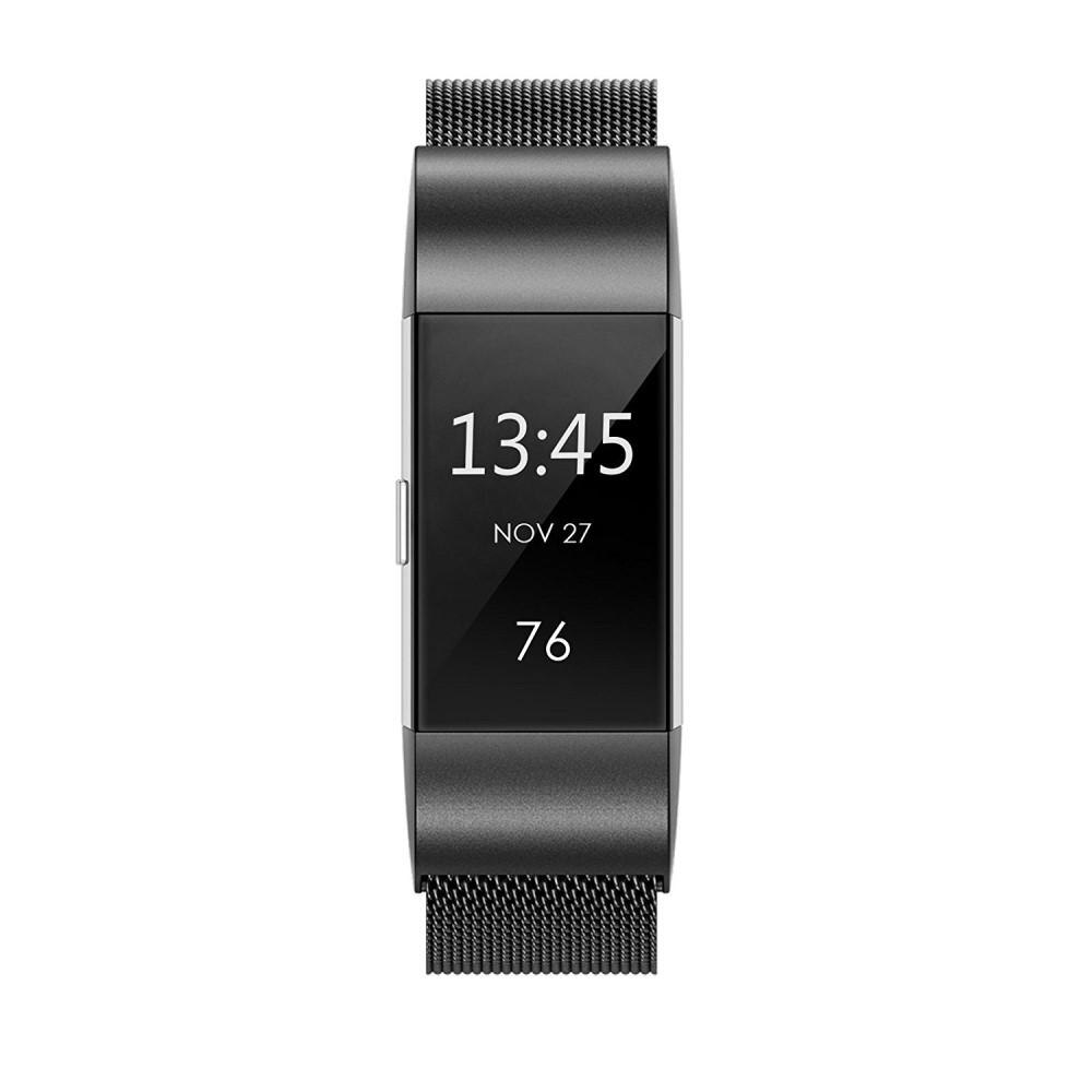 Fitbit Charge 2 Milanaise-Armband Schwarz