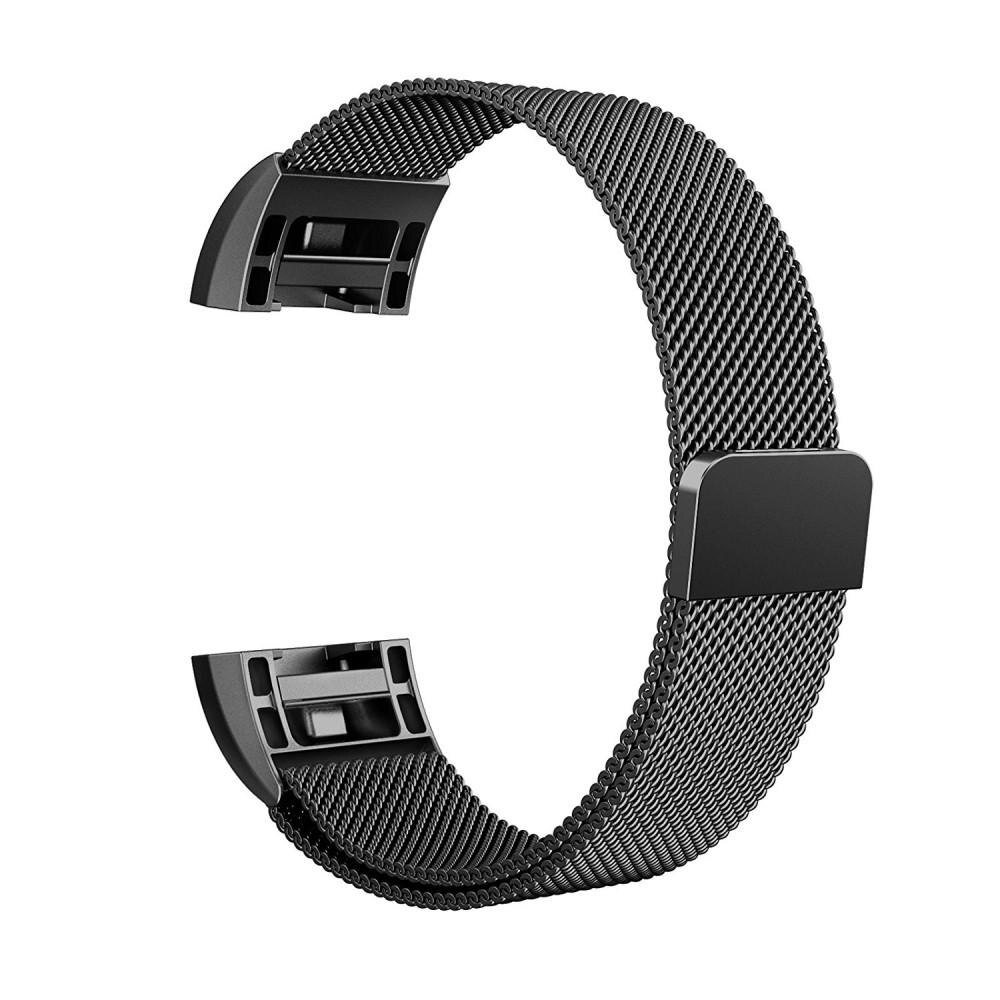 Fitbit Charge 2 Milanaise-Armband Schwarz