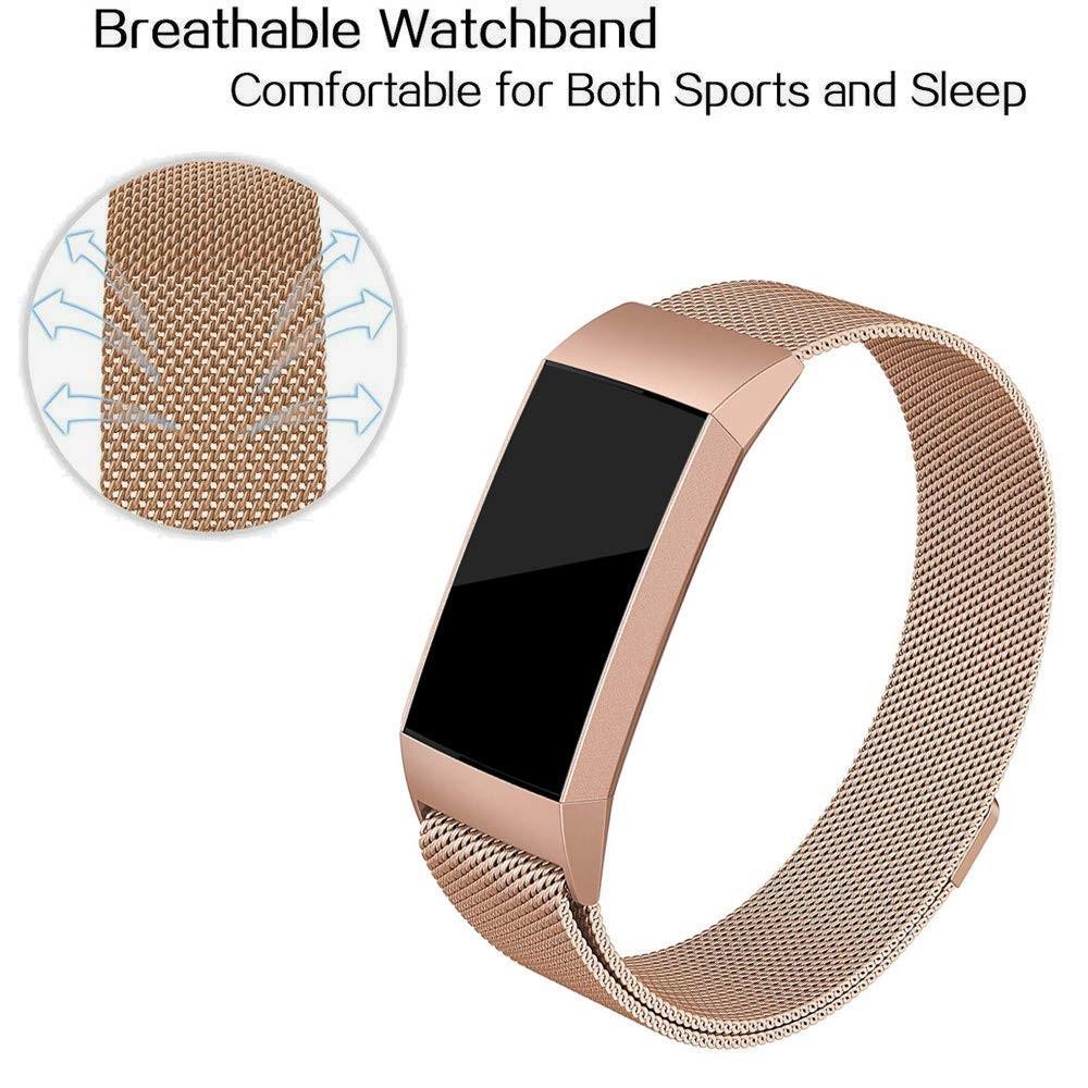 Fitbit Charge 3/4 Milanaise-Armband, roségold