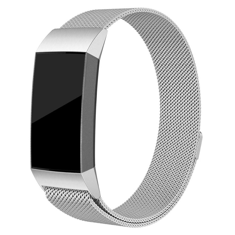 Fitbit Charge 3/4 Milanaise-Armband, silber