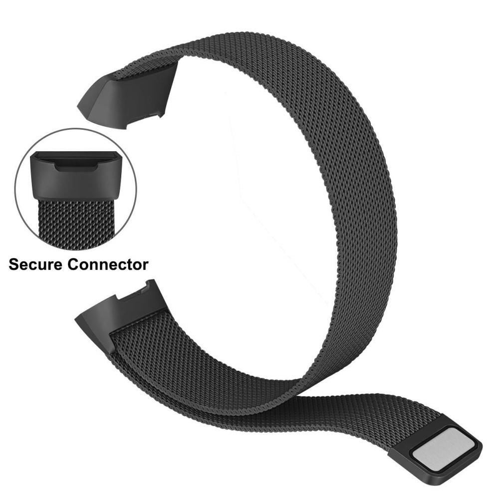 Fitbit Charge 3/Charge 4 Milanaise-Armband Schwarz