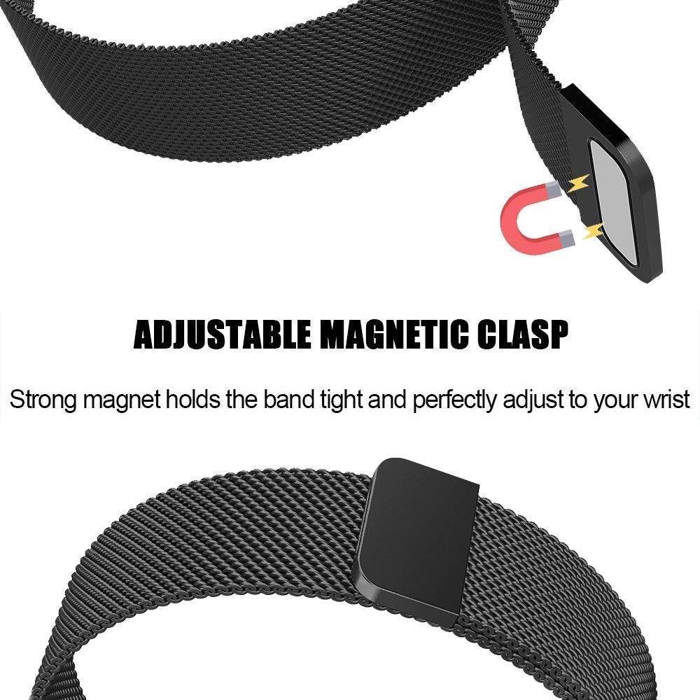 Fitbit Charge 3/Charge 4 Milanaise-Armband Schwarz