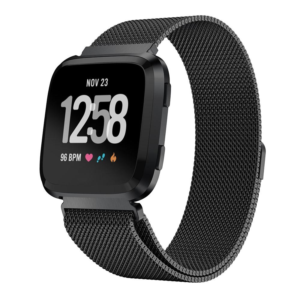 Fitbit Versa/Versa 2 Milanaise-Armband, schwarz