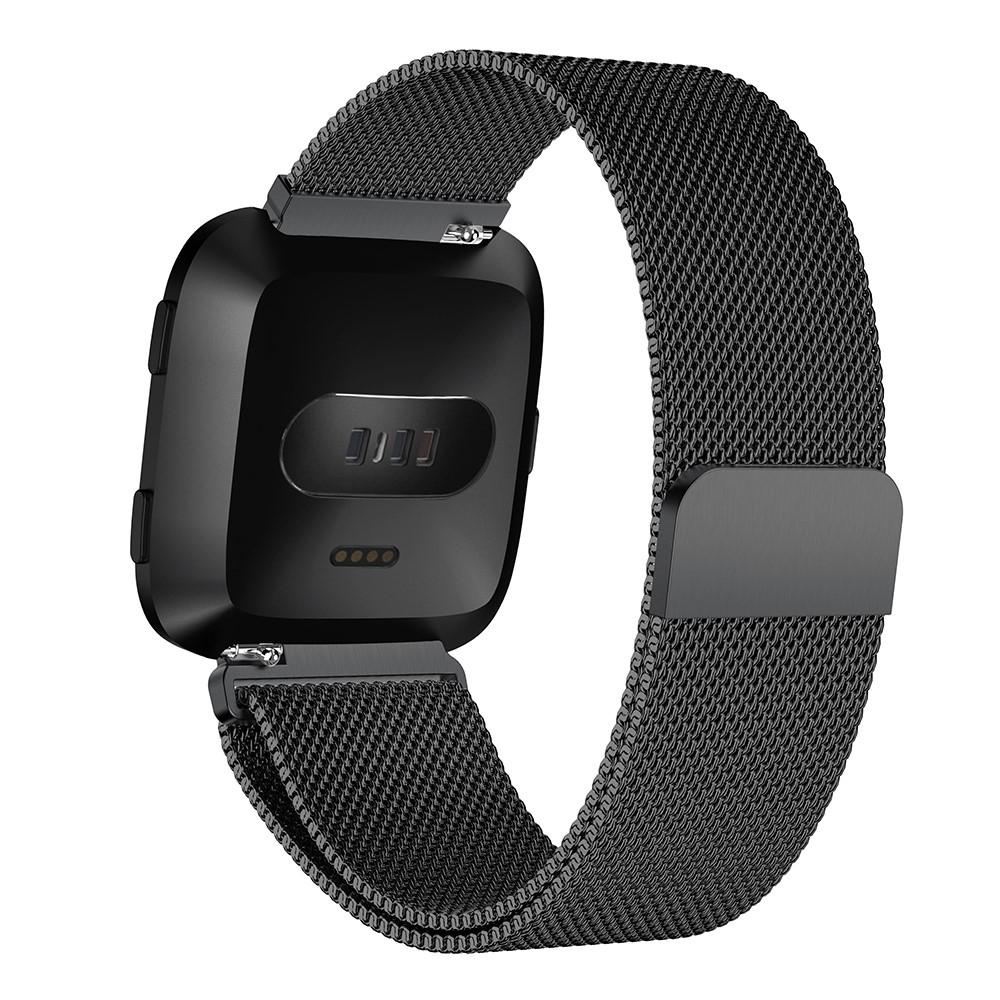 Fitbit Versa/Versa 2 Milanaise-Armband, schwarz