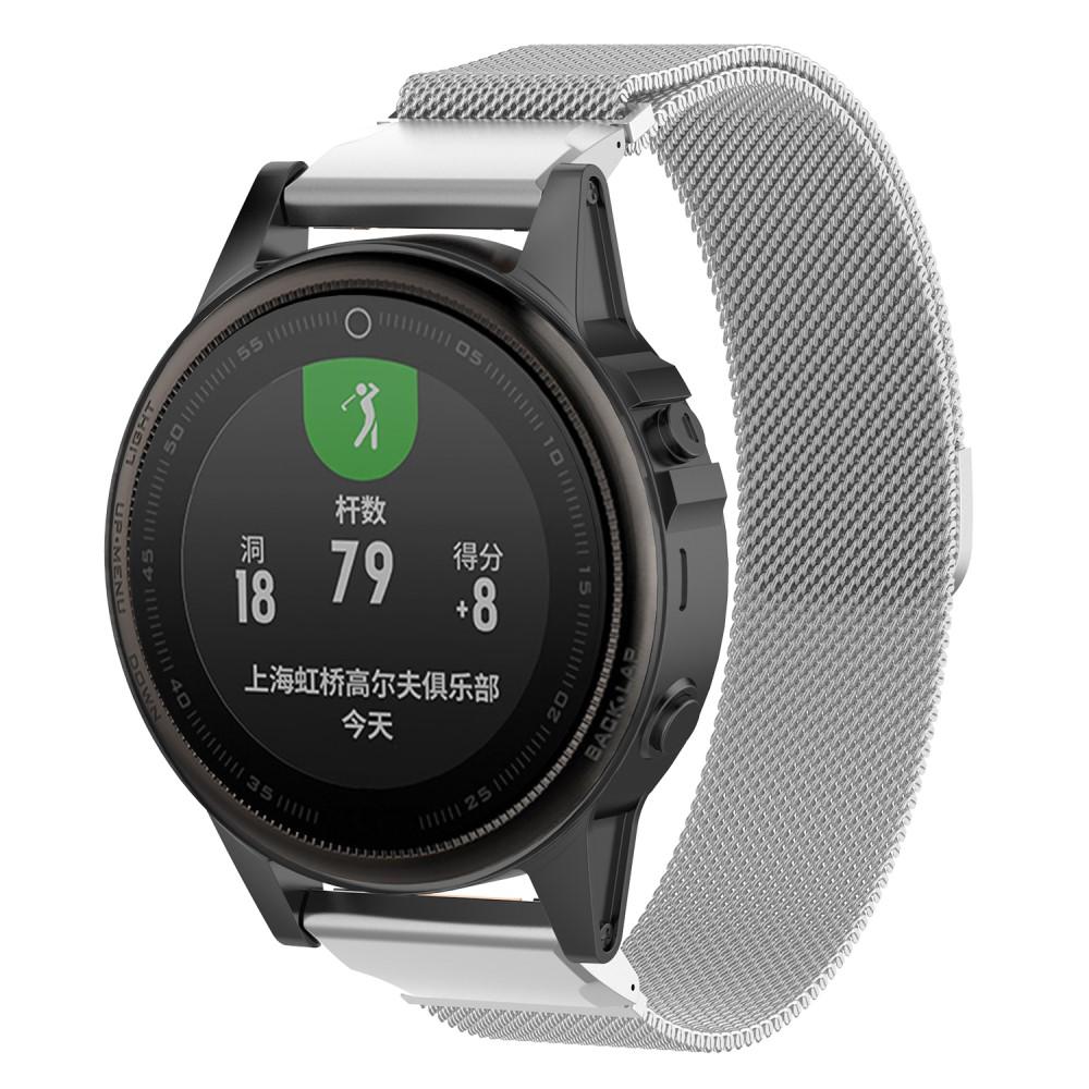 Garmin Fenix 6S Milanaise-Armband, silber