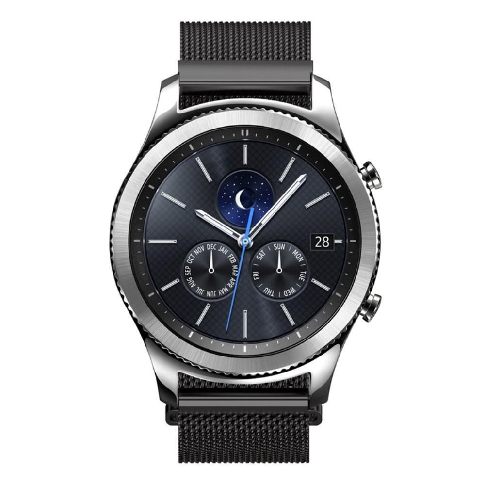 Samsung Gear S3 Frontier/S3 Classic Milanaise-Armband, schwarz