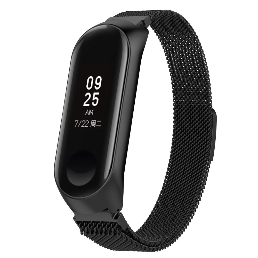 Xiaomi Mi Band 3/4 Milanaise-Armband, schwarz