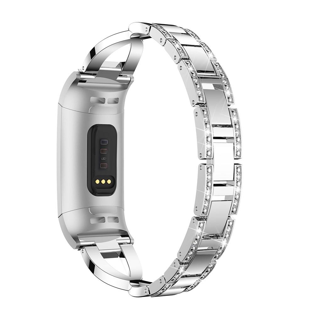 Fitbit Charge 3/4 Crystal Bracelet Silber