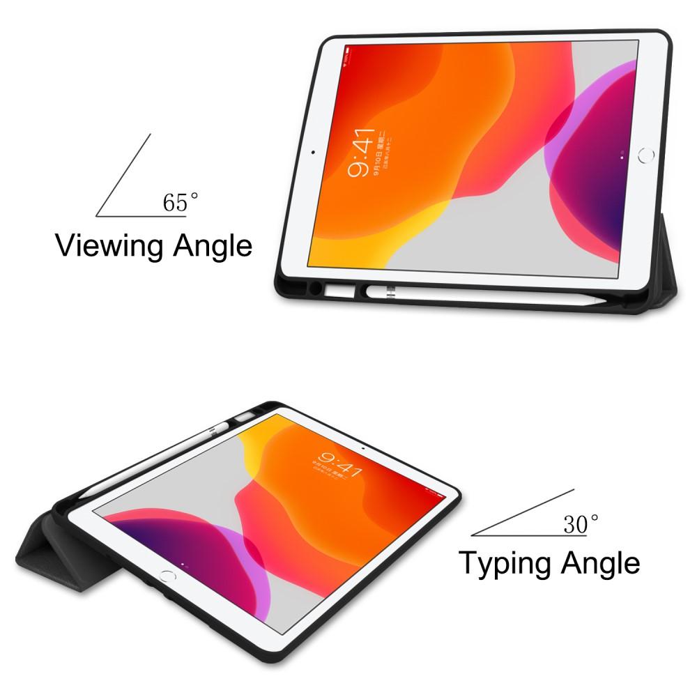iPad 10.2 7th Gen (2019) Tri-Fold Case Schutzhülle mit Touchpen-Halter schwarz