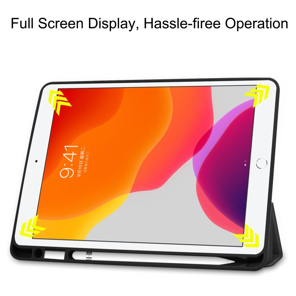 iPad 10.2 9th Gen (2021) Tri-Fold Case Schutzhülle mit Touchpen-Halter schwarz