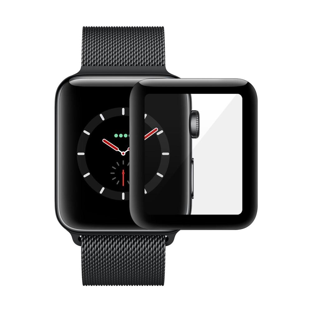 Apple Watch 38 mm Vollabdeckendes Panzerglas Schwarz