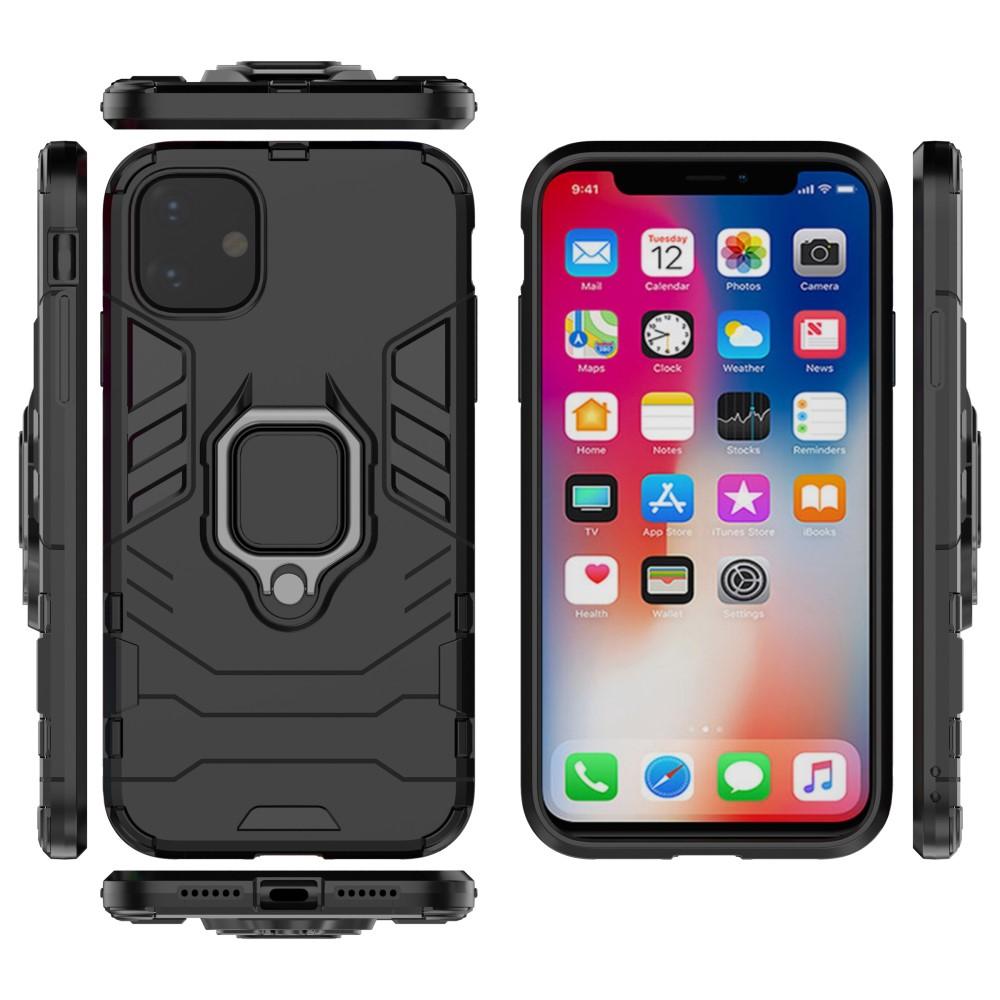 iPhone 11 Hybrid-Hülle Tech Ring Schwarz