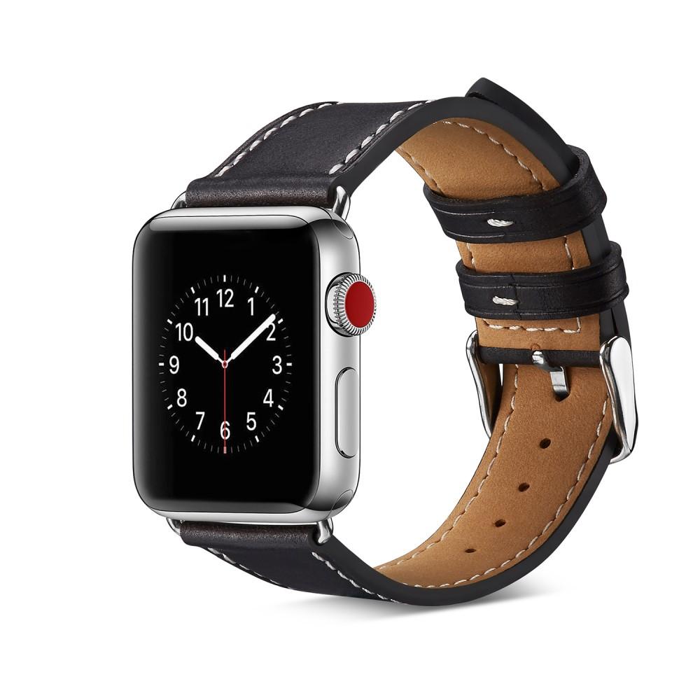 Apple Watch 41mm Series 8 Lederarmband schwarz