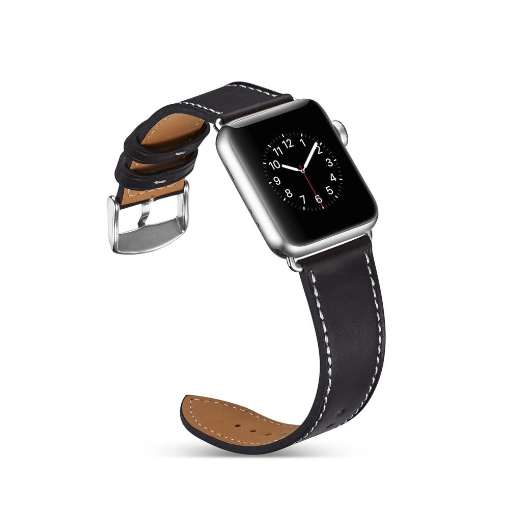 Apple Watch SE 40mm Lederarmband schwarz