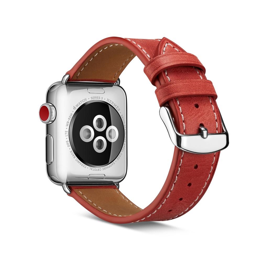 Apple Watch 38/40/41 mm Lederarmband rot