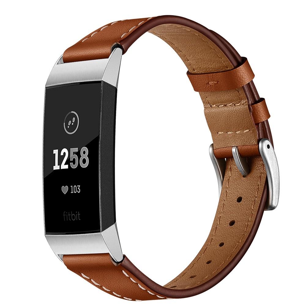 Fitbit Charge 3/Charge 4 Lederarmband Braun