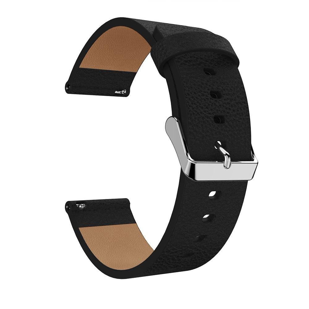 Fitbit Versa/Versa 2 Lederarmband Schwarz