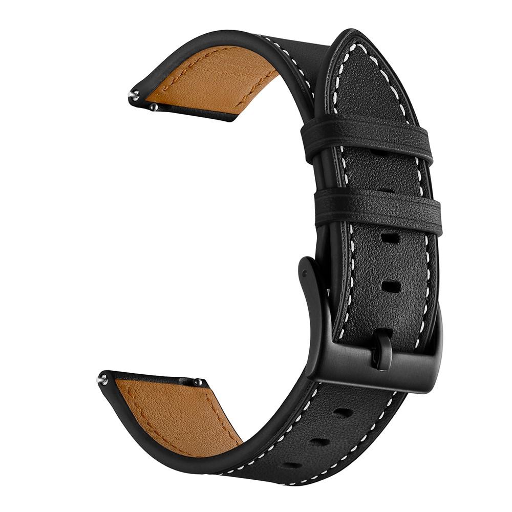 Universal 20mm Lederarmband schwarz