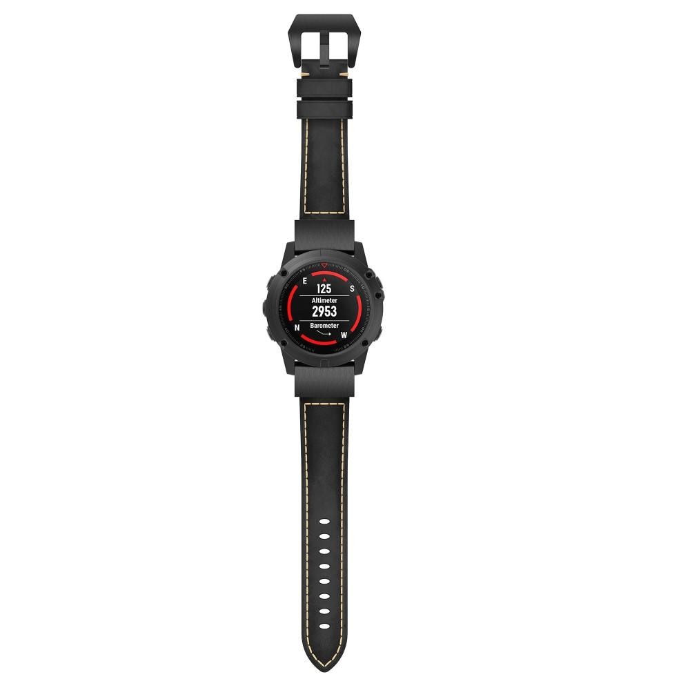 Garmin Fenix 6 Lederarmband Schwarz