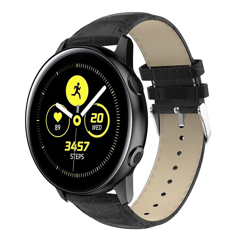 Samsung Galaxy Watch Active Lederarmband Krokodil Schwarz