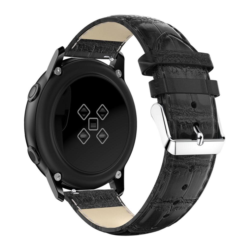 Samsung Galaxy Watch Active Lederarmband Krokodil Schwarz