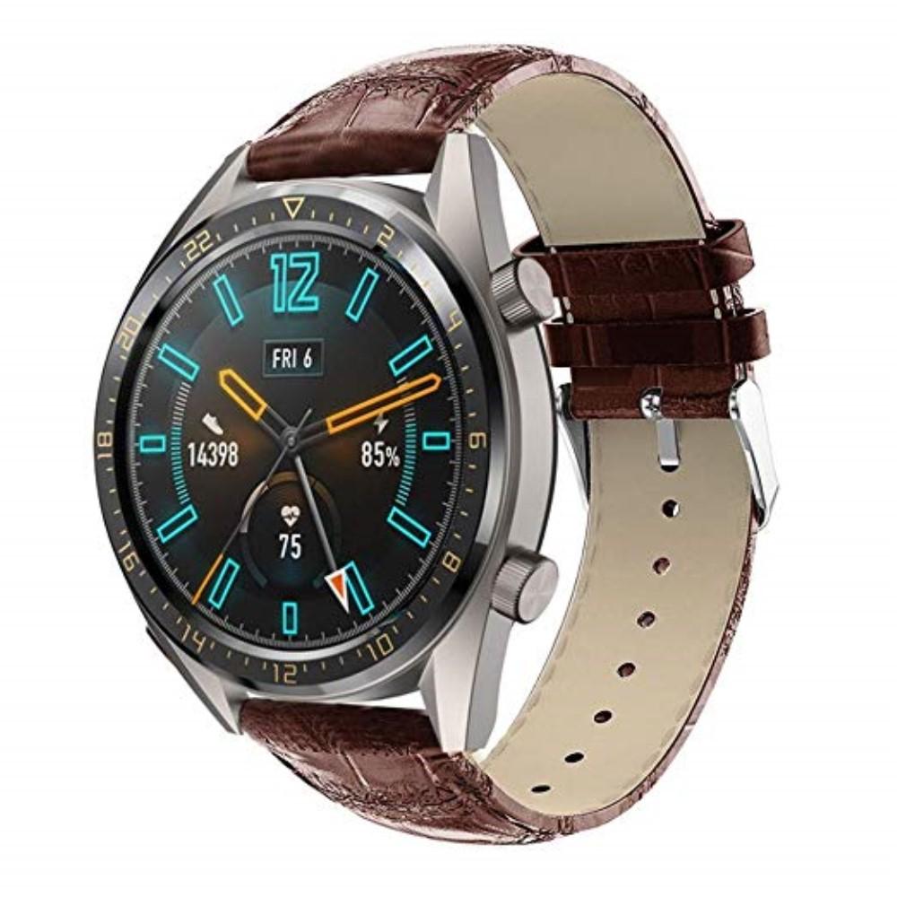 Huawei Watch GT/GT 2 46mm/GT 2e Lederarmband Krokodil Braun