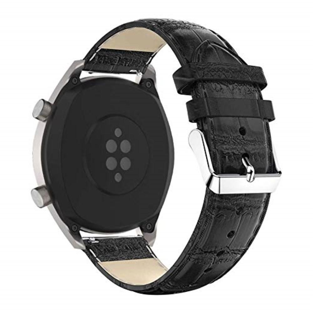 Huawei Watch GT/GT 2 46mm/GT 2e Lederarmband Krokodil Schwarz