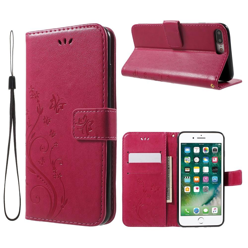 iPhone 7 Plus/8 Plus Handyhülle mit Schmetterlingsmuster, rosa