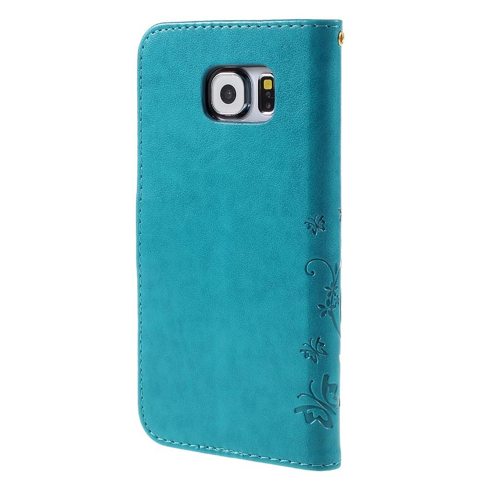 Samsung Galaxy S6 Handyhülle mit Schmetterlingsmuster, Blau